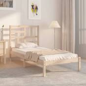 Cadre de lit bois massif 90x190 cm simple
