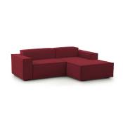 Canapé d'angle 2 places en tissu rouge