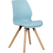 Chaise de salle à manger Luna avec pieds en bois Bleu