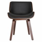 Chaise design bois RUBBENS - Noyer / noir