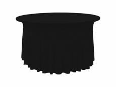 Distingué décorations reference oslo nappes élastiques de table avec jupon 2 pcs 180x74 cm noir