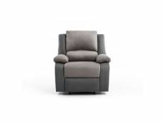 Eden solo - fauteuil de relaxation manuel - microfibre/simili - gris/gris foncé 9121EGRISMFPU1