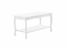 [en.casa] table basse table de salon en style shabby chic mdf sapin laqué blanc 87,5cm x 40cm x 42cm