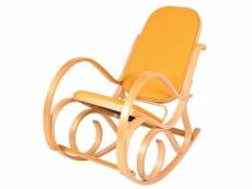 Fauteuil à bascule m41, fauteuil tv, bois massif ~ aspect chêne, jaune