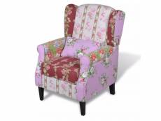 Fauteuil chaise siège lounge design club sofa salon avec de patchwork tissu helloshop26 1102028par3
