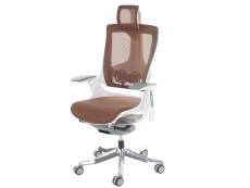 Fauteuil de bureau merryfair wau 2, chaise pitovante, rembourrage, filet, ergonomique ~ marron/orange