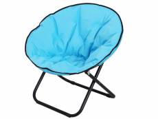 Fauteuil rond de jardin fauteuil lune papasan pliable grand confort 80l x 80l x 75h cm grand coussin fourni oxford bleu