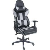 HHG - jamais utilisé] Chaise de bureau 540, pivotante, fauteuil de jeu en ligne, fauteuil directorial, similicuir noir/gris - grey
