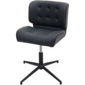 HHG - jamais utilisé] Chaise de salle à manger 441, pivotante, réglable en hauteur similicuir vintage gris foncé, pied noir - grey