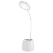 Jalleria - Lampe de Bureau led Puissante, Lampes de Table Dimmable 3 Niveaux de Luminosité Protection des Yeux Contrôle Tactile Desk Lamp Sans Fil usb
