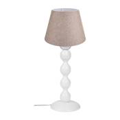 Lampe de table blanche avec abat-jour en tissu beige - LAGUNAH372634