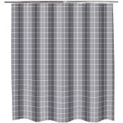 Long rideau de douche 72 x 78 pouces gris géométrique