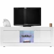 Miliboo - Meuble TV design laqué blanc 180 cm LATTE