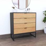 Mobilier Deco - camila - Commode industrielle 4 tiroirs