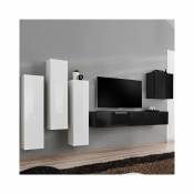 Nouvomeuble Ensemble meuble TV design blanc et noir