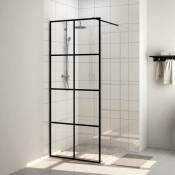 Paroi de douche avec verre esg transparent 80x195 cm Noir