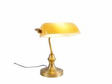 Qazqa led lampes de table banker - jaune - classique/antique - longueur 265mm