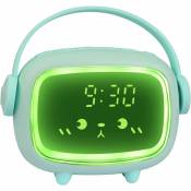 Réveil enfants réveil numérique pour enfants pour filles garons horloge numérique ange réveil réveil GROOFOO (vert)