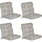 Set de 4 Coussin Flair nl - pour chaise fauteuil de jardin terrasse 100x50x8 cm Gris clair - Beautissu
