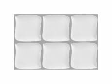 Set de 6 assiettes plates carrée design vague - 26