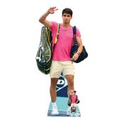 Star Cutouts - Figurine en carton – Carlos Alcaraz – Tee-shirt rose – Joueur de Tennis Professionnel Espagnol - Haut 185 cm