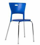 Stones Basic Lot de 4 chaises, Plastique/métal, Chrome/Bleu, 38 x 38 x 79 cm, 4 unités