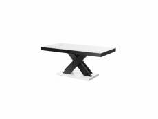 Table basse design 120 cm x 60 cm x 49 cm - blanc/noir