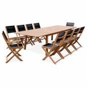 Table de jardin extensible 10 chaises en bois d'Eucalyptus