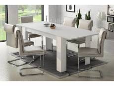 Table de salle à manger extensible, console extensible, table moderne avec rallonge, 160 / 220x88h80 cm, couleur blanc 8052773512251