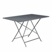 Table pliante Bistro / 117 x 77 cm - 6 personnes - Trou parasol - Fermob noir en métal