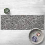 Tapis en vinyle - Natural Stone Wallpaper Old Stone Wall - Panorama Paysage Dimension HxL: 40cm x 120cm