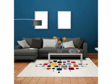 Tapis salon tapis carré 160x160 dourta multicolore