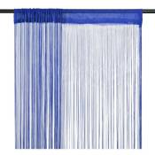 The Living Store - Rideau en fils 2 pcs 140 x 250 cm Bleu Bleu