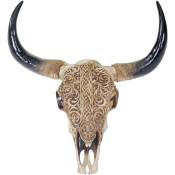 Trophée de tête de taureau longhorn crâne décoratif 45cm trophée intérieur extérieur décoration murale