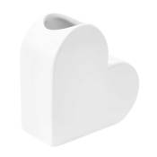 Vase en céramique coeur blanc 16 cm