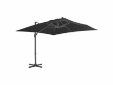 Vidaxl parasol déporté avec mât en aluminium 3x3 m noir 47000