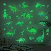 Xinuy - Commerce créativité autocollant mural dinosaure lumineux autocollant fluorescent animal de dessin animé lumineux