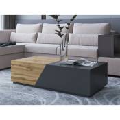 Bestmobilier - Pitt - table basse - 124 cm - style industriel - bois / gris - Bois / Gris