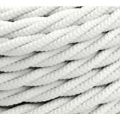 Câble textile soie torsadé - 3m - Blanc