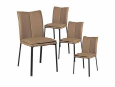 Callum - lot de 4 chaises taupe avec sur-coussin
