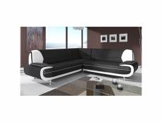 Canapé d'angle design noir et blanc marita xl-