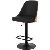 Chaise de bar Georges noire 56/77 cm - Noir
