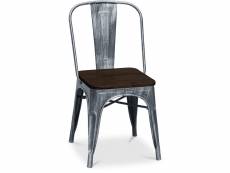 Chaise de salle à manger - design industriel - bois et acier - stylix industriel