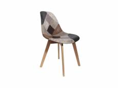 Chaise design - effet cuir - patchwork