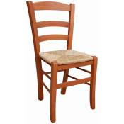 Chaise en bois de merisier avec assise en paille
