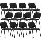 CLP - Lot de 12 chaises empilables Ken en tissu Noir