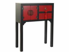 Console table console en bois de sapin et mdf coloris noir/rouge - longueur 63 x profondeur 27 x hauteur 83 cm