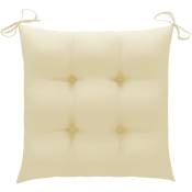 Coussins de chaise 2 pcs Blanc crème 40x40x7 cm Tissu - Inlife