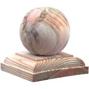Couvre poteau en bois de pin imprégné lasa ball 11x11xH11 cm