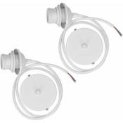 Csparkv - 2x Blanc câble électrique pour lampe - Câble avec douille E27 et bague de fixation - Monture de suspension pour luminaire plafond